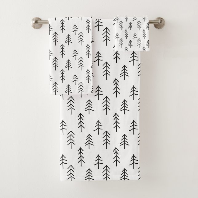 Motif minimal des pins festifs noirs et blancs (En situation)