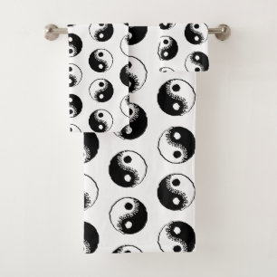 Motif minimaliste Yin Yang noir et blanc moderne