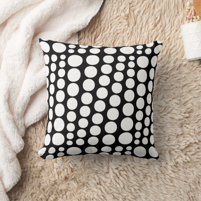 Motif moderne Black and White Circles Coussin (Couverture)