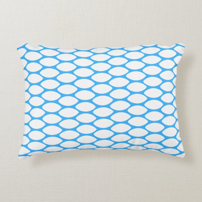Motif moderne bleu clair blanc  Coussin (Devant)