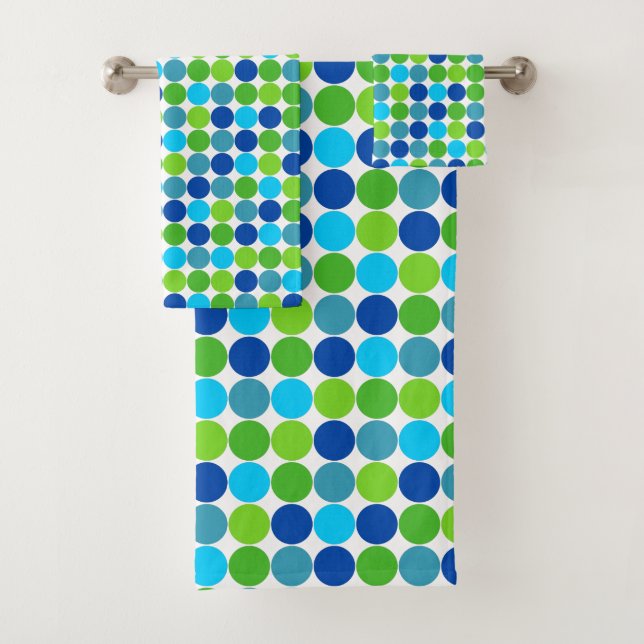 Motif moderne Blue Green Polka-Dot (En situation)
