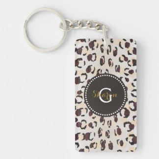 Motif moderne chic brun cheetah imprimé monogramme