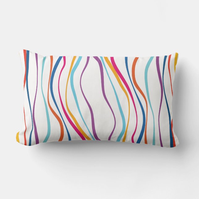 Motif moderne couleur Waves Lumbar Coussin (Recto)