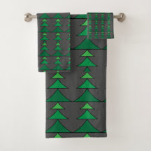 Motif moderne gris foncé et vert sapin de Noël