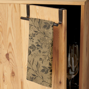 Motif moderne Grunge Leaf - Serviette de cuisine