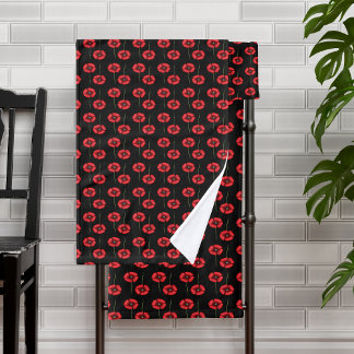 Motif moderne Red Poppy en noir