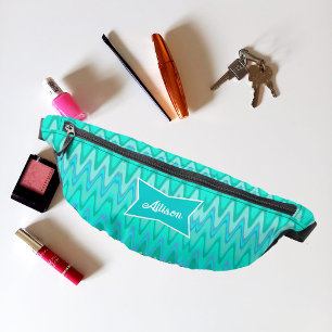 Motif moderne zigzag - vagues turquoise