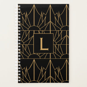 Motif Monogram Gold et Black Art Déco