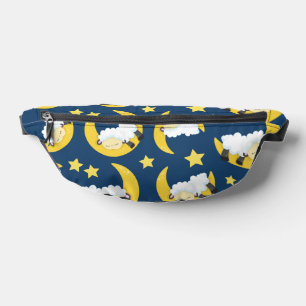 Motif mouton, Mouton couché, Lune, Étoiles