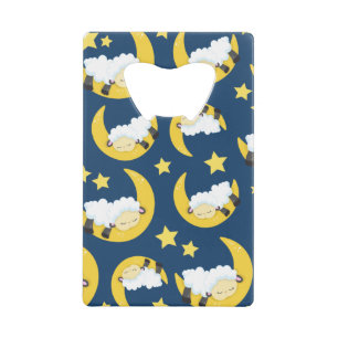 Motif mouton, Mouton couché, Lune, Étoiles