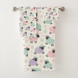 Motif Moutons Arc-en-ciel Pastel