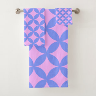 Motif moyen du milieu du siècle en rose et périphé