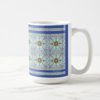 Motif Mug en tuiles florales colorées (bleu Dk)