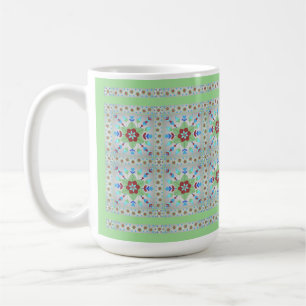 Motif Mug en tuiles florales colorées (vert)