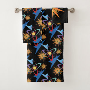 Motif multicolore d'âge d'espace rétro