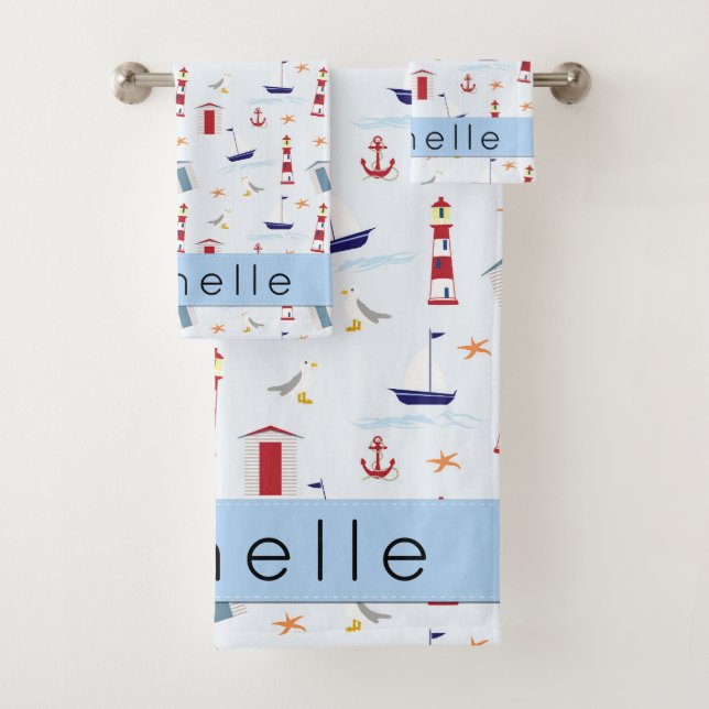 Motif nautique, Motif marin, Votre nom (En situation)