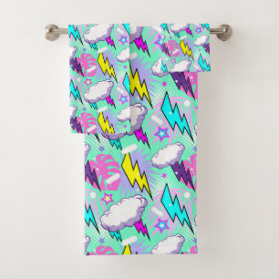 Motif Neon Lightning Bolts & Stars