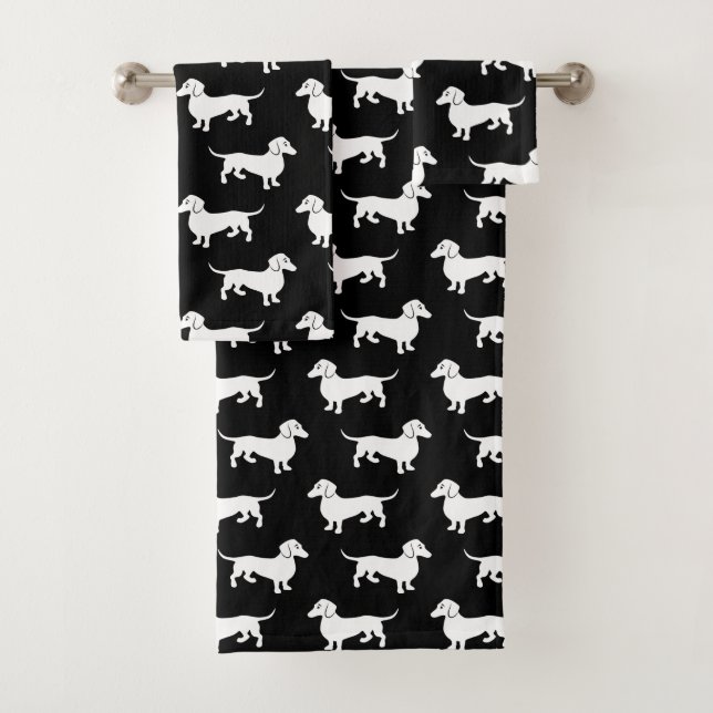 Motif noir et blanc de Doxie de teckel (En situation)