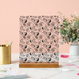 Motif noir et blanc Paisley - Art textile élégant