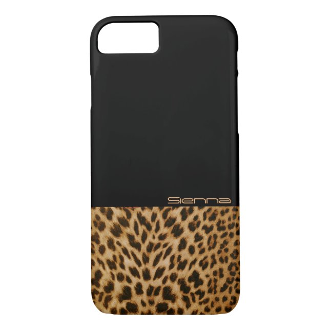Motif noir et léopard iPhone 7 Coque (Dos)