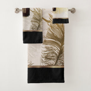 Motif noir, or et Brown - Monogramme