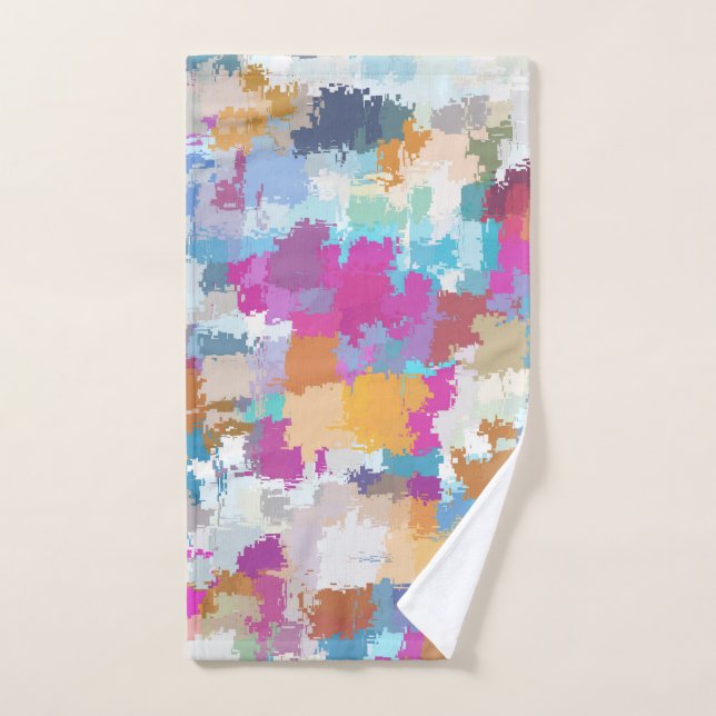 Motif numérique Camo bleu jaune rose (Serviette à main)