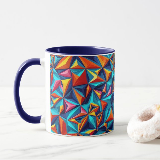 motif numérique géométrique Abstrait 18 - Café Mug (Avec donut)