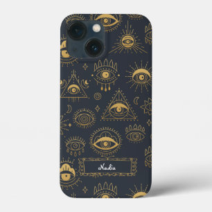 Motif oculaire mystique coque iphone, motif vintag