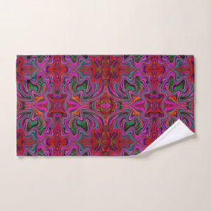 Motif ondulé magenta, rouge et vert trippy cool