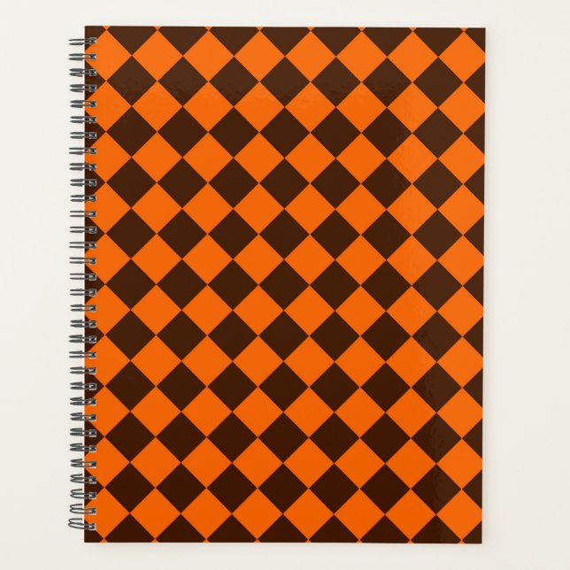Motif Orange Brown Diamond Checker (Devant)