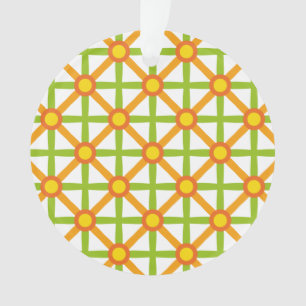 Motif orange vert et jaune inspiré des rétro