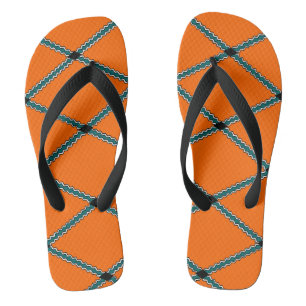 Motif Orange Zigzag   Tongs