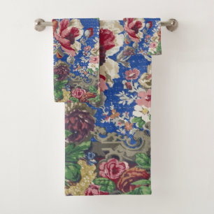 Motif ornemental de rose victorienne bleu royal