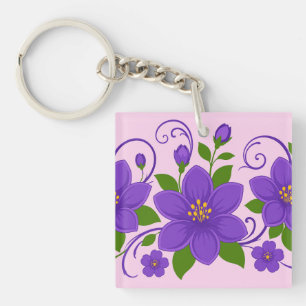 Motif ornemental floral pourpre élégant
