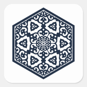 Motif ottoman 6 autocollant carré