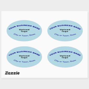 Motif ovale d'entreprise Textes sur Sticker bleu c