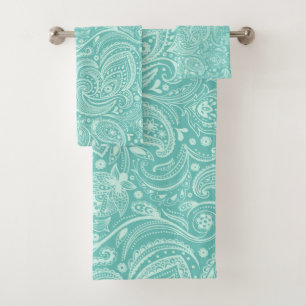 Motif Paisley vert et turquoise