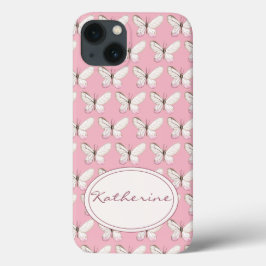 Motif papillon aquarelle | coque iphone rose