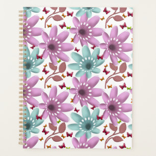 Motif papillon floral sans couture Rose et menth