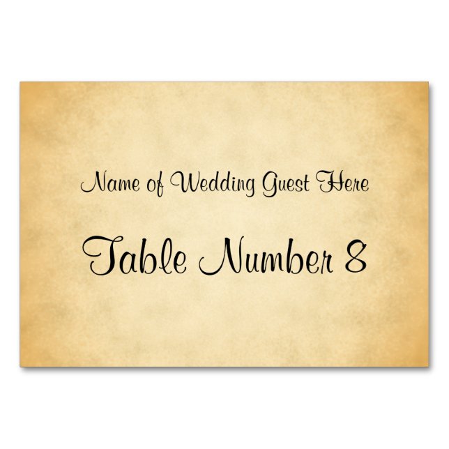 Motif Parchemin Design Mariage Cartes de Place (Devant)