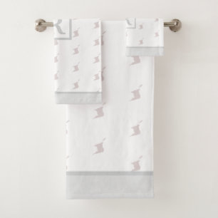 Motif patriotique avec monogramme sur BLANC et GRI