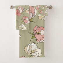Motif Peony tiré à la main