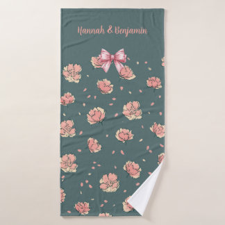 Motif Pink Peony et Bow