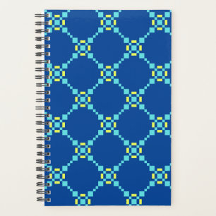 Motif Pixelé bleu et jaune