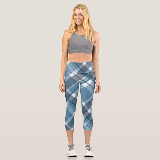 Motif Plaid Capri Leggings haut taille Capri (Recto)