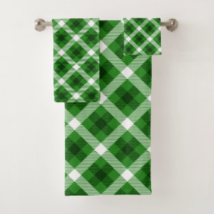 Motif plaid vert, noir et blanc