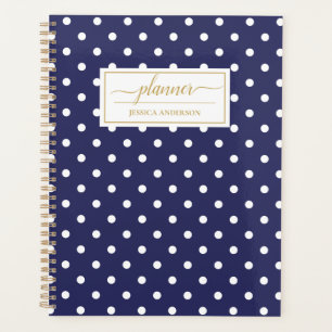 Motif Pois blanc bleu de la marine chic