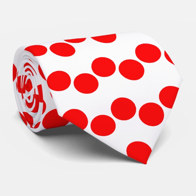 Motif Pois blanc rouge - Cravate (Roulé)