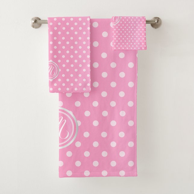 Motif Pois rose Monogramme (En situation)