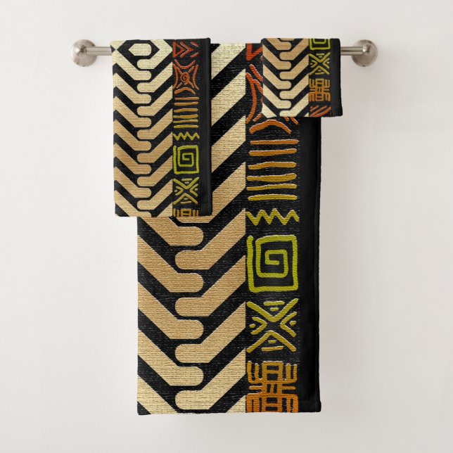 Motif Print Badhandtuch Set (Insitu)